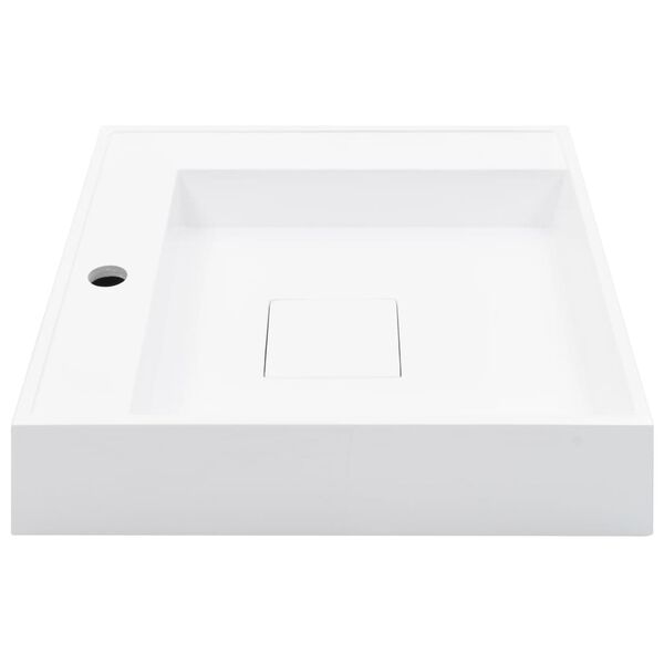 vidaXL Wash Basin 19.7"x19.7"x4.8" Mineral Cast/Marble Cast White