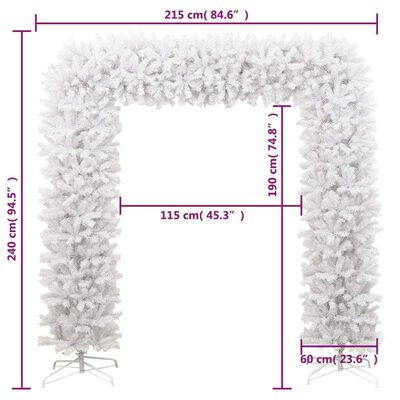 vidaXL Christmas Tree Arch White 94.5"