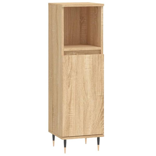 vidaXL Bathroom Cabinet Sonoma Oak Engineered Wood Tall Bathroom Cabinet