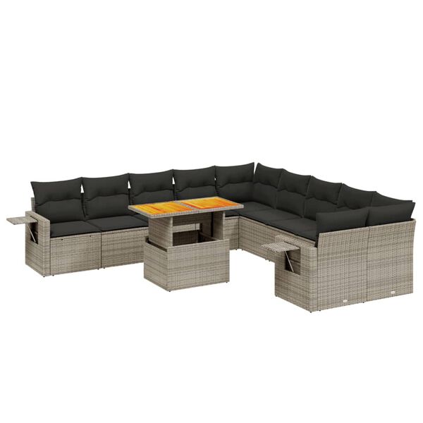 vidaXL Garden Sofa Set Gray