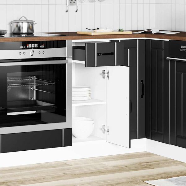 vidaXL Kitchen Base Cabinet Black Engineered wood Adjustable Feet