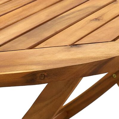 vidaXL Folding Patio Table 63"x33.5"x29.5" Solid Wood Acacia