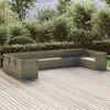 vidaXL Garden Lounge Set Grey PE Rattan, Powder-Coated Steel, Polyester, PVC