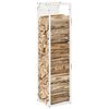 vidaXL Firewood Rack White 9.8x9.8x39.4" Cold-rolled steel