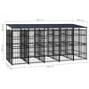 vidaXL Dog Kennel Black Powder-coated steel Large Dog Kennel