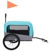 vidaXL Pet Bike Trailer Blue and Grey Oxford fabric, steel, metal board