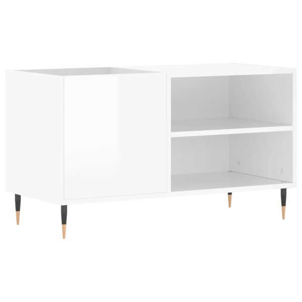 vidaXL Record Cabinet High Gloss White 33.5"x15"x18.9" Engineered Wood
