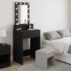 vidaXL Dressing Table Black 19.69 x 16.14 x 55.12 in Engineered Wood