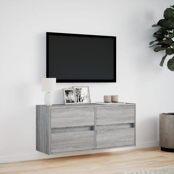 vidaXL TV Wall Cabinet Gray Sonoma Engineered wood Medium