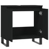vidaXL Bathroom Cabinet Black Engineered wood, iron Medium-sized cabinet