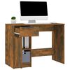 vidaXL Desk Smoked oak Engineered wood 39.4 x 19.7 in Storage Desk