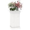 vidaXL Flower Stand White Solid pinewood Large Flower Stand Square