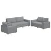 vidaXL Sofa 3 pcs Light Grey Linen-blend Fabric