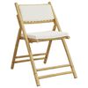 vidaXL Bistro Chair Set of 2 Cream white Bamboo Standard Foldable