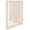 vidaXL Dog Gate with Door Foldable 4 Panels 126.0 " Poplar Wood