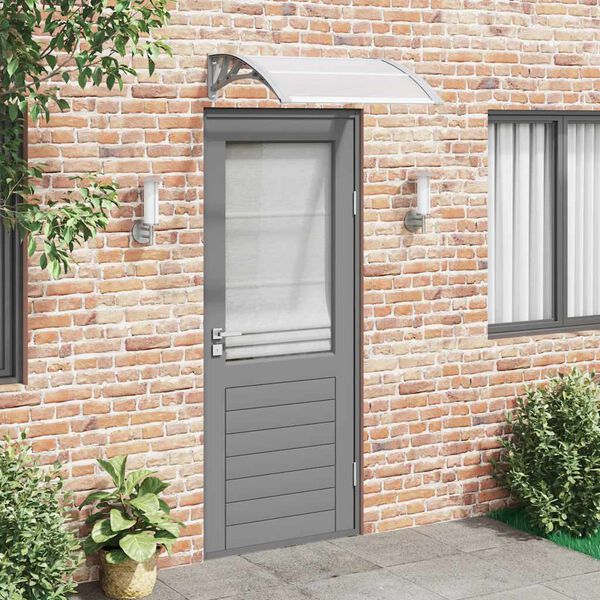 vidaXL Door Canopy Grey Polycarbonate 31.5 in x 29.5 in Durable