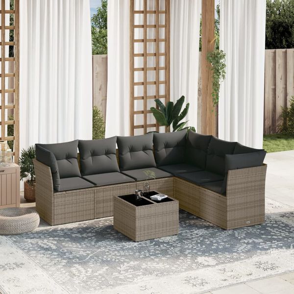 vidaXL Garden Sofa Set Grey