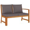 vidaXL Patio Dining Set Solid wood with dark gray cushions