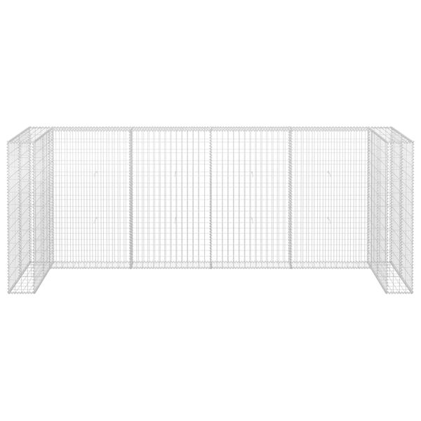 vidaXL Gabion Wall for Garbage Bins Galvanized Steel 126"x39.4"x47.2"