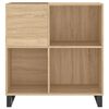vidaXL Record Cabinet Sonoma oak Engineered wood, iron Medium