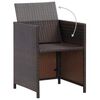 vidaXL Garden Dining Set Brown Solid acacia wood Medium Removable Covers