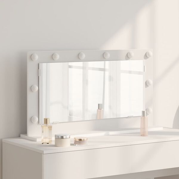 vidaXL Vanity Mirror White 80 x 45 x 18 cm Engineered wood and glass