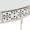 vidaXL Side Table White Metal Frame 32.3x15.4x29.9in Decorative Inlays