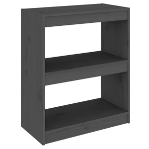vidaXL Book Cabinet Grey Solid pine wood Small Book Cabinet