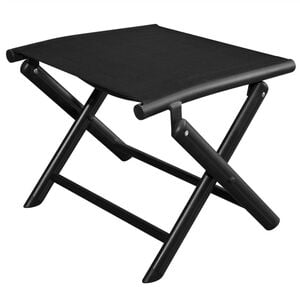 vidaXL Footrest Black Aluminum, Textilene 16.1x19.5x15.0 in Foldable