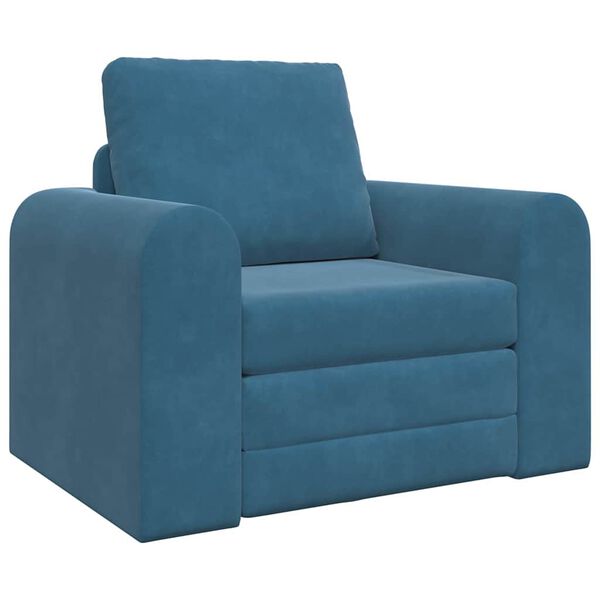vidaXL Sofa Bed Blue 38.58 x 27.95 x 32.68 in Velvet