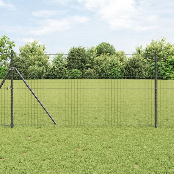 vidaXL Fence Post Other 52 pcs Grey 1.26 x 1.26 x 74.80 in Steel