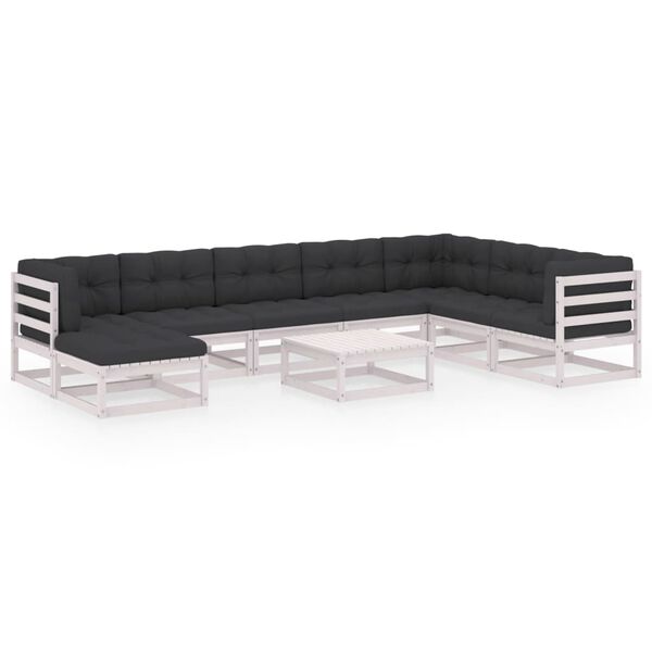 vidaXL Garden Lounge Set White and Anthracite