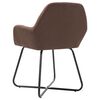 vidaXL Dining Chair Set of 2 Brown Polyester Medium Modern