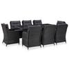 vidaXL Outdoor Dining Set Black and Dark Grey