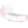 vidaXL Bed Frame Black Powder-Coated Steel Small Single Durable