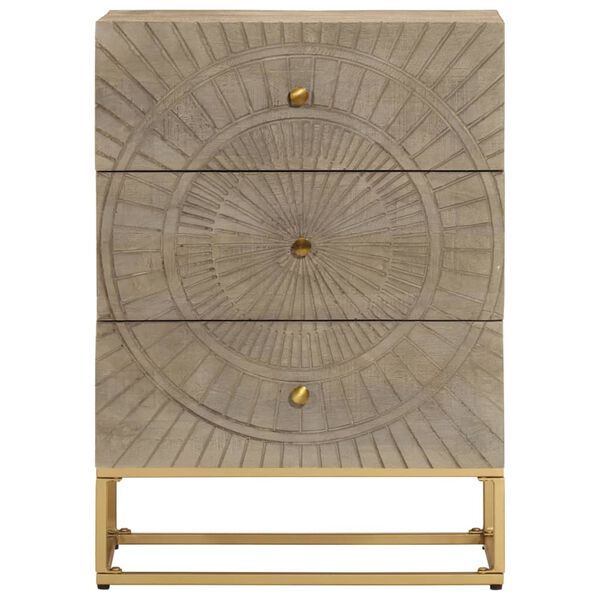 vidaXL Chest Of Drawers Natural Wood Solid mango wood and iron Medium