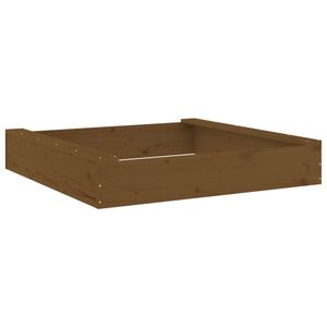 vidaXL Sandbox Honey brown Solid pine wood Medium Collapsible Sandbox