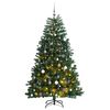 vidaXL Artificial Hinged Christmas Tree 300 LEDs & Ball Set 70.9"