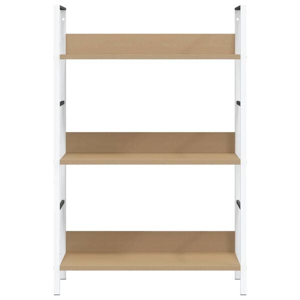 vidaXL Shelf Cabinet Oak and White Engineered wood Medium Storage