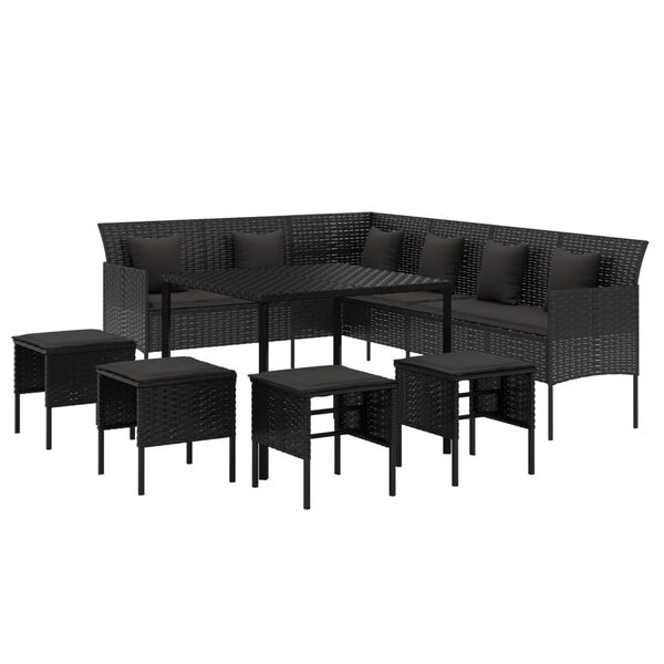 vidaXL Garden Dining Set Black