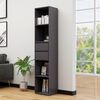 vidaXL Book Cabinet High Gloss Gray 14.2"x11.8"x67.3" Engineered Wood