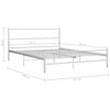 vidaXL Bed Frame White Metal Full Durable Bed Frame Rectangular