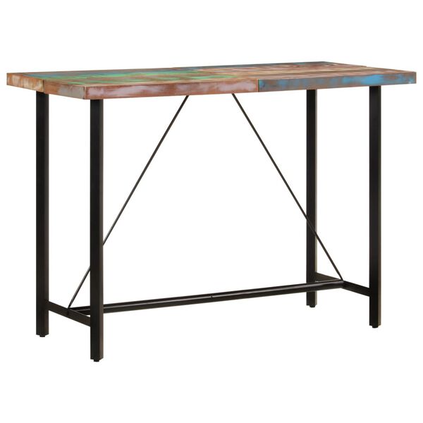 vidaXL Bar Table Mixed color Solid reclaimed wood and iron Large Durable