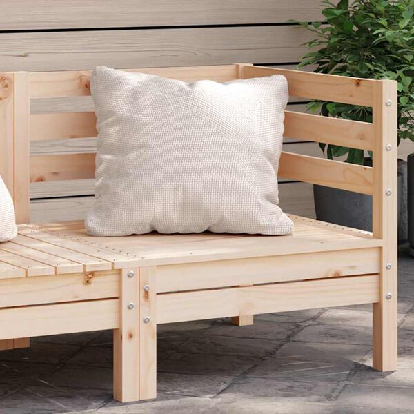 vidaXL Garden Sofa Natural Pine Solid Pine Wood Modular Garden Sofa