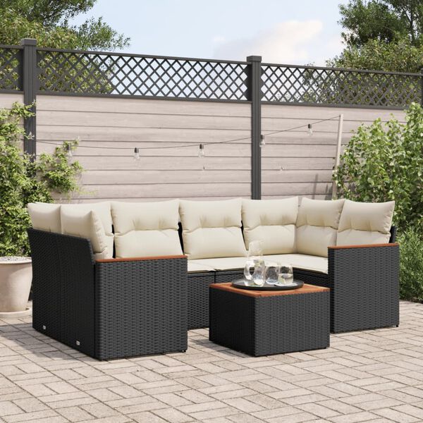vidaXL Garden Sofa Set Black PE rattan Large Modular Garden Sofa Set