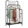 vidaXL Cloth Rack Black Oak 23.62 x 11.81 x 39.57 in Engineered wood