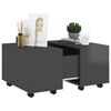 vidaXL Coffee Table High gloss grey Engineered wood Medium Extendable