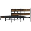 vidaXL Bed Frame Smoked oak Steel, Engineered wood Full Bed Frame