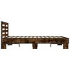 vidaXL Bed Frame Smoked Oak Engineered Wood, Metal 53x75 in Durable