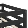 vidaXL Kids'Loft Bed White, Black Solid Pine Wood, 100% Polyester Single